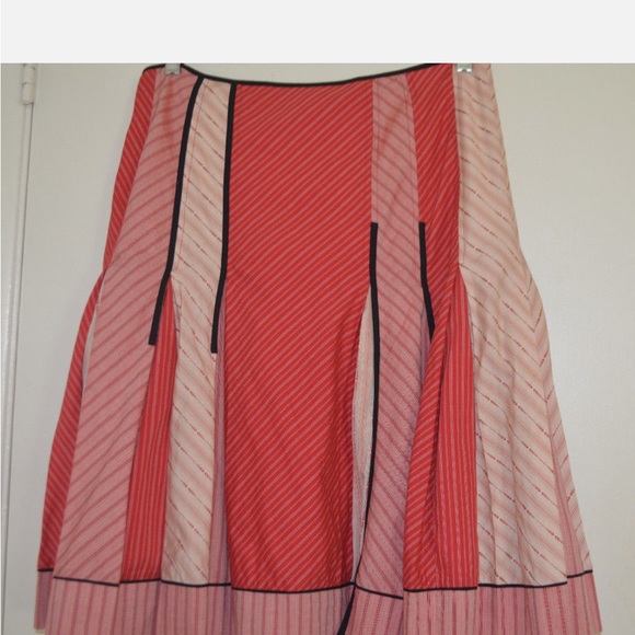 Anthropologie Dresses & Skirts - Striped Red and Pink Women's Skirt